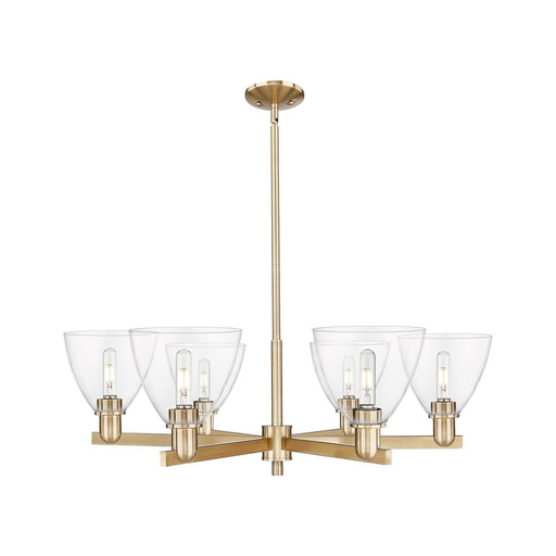 Innovations Bristol 37in 6-Light Chandelier | Industrial Champagne Bronze Steel and Clear Glass | Dining Room & Living Room | Model 716-6CR-CB-GBD-752