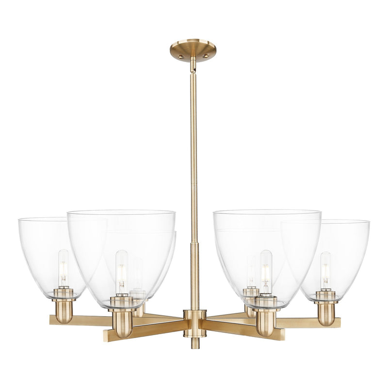 Innovations Bristol 39in 6-Light Chandelier | Industrial Champagne Bronze Steel and Clear Glass | Dining Room & Living Room | Model 716-6CR-CB-GBD-92