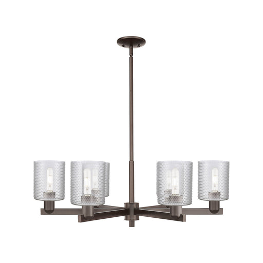 Innovations Cobbleskill 35in 6-Light Chandelier | Industrial Oil Rubbed Bronze Steel and Clear Glass | Dining Room & Living Room | Model 716-6CR-OB-G112