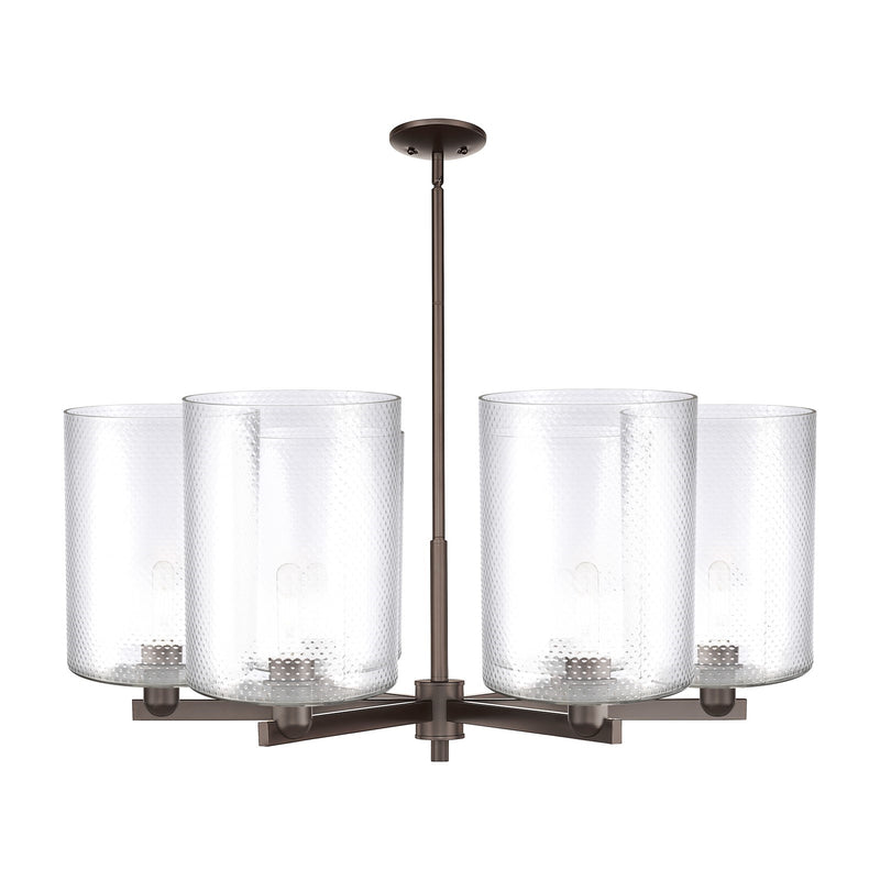 Innovations Cobbleskill 39in 6-Light Chandelier | Industrial Oil Rubbed Bronze Steel and Clear Glass | Dining Room & Living Room | Model 716-6CR-OB-G112-L