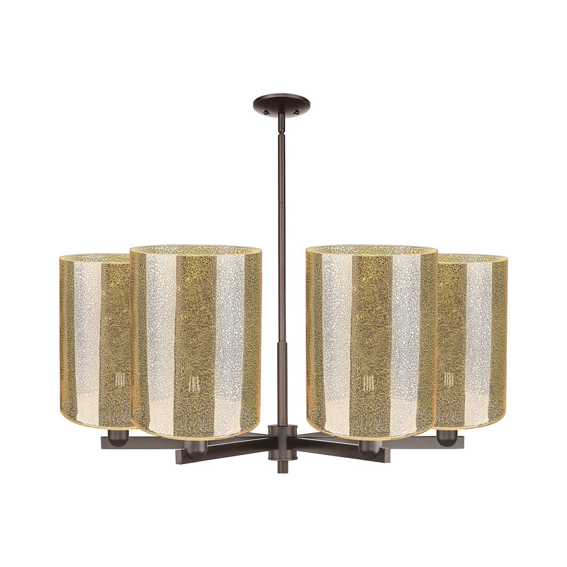 Innovations Cobbleskill 39in 6-Light Chandelier | Industrial Oil Rubbed Bronze Steel and Mercury Glass Drum Shade | Dining Room | Model 716-6CR-OB-G116-L