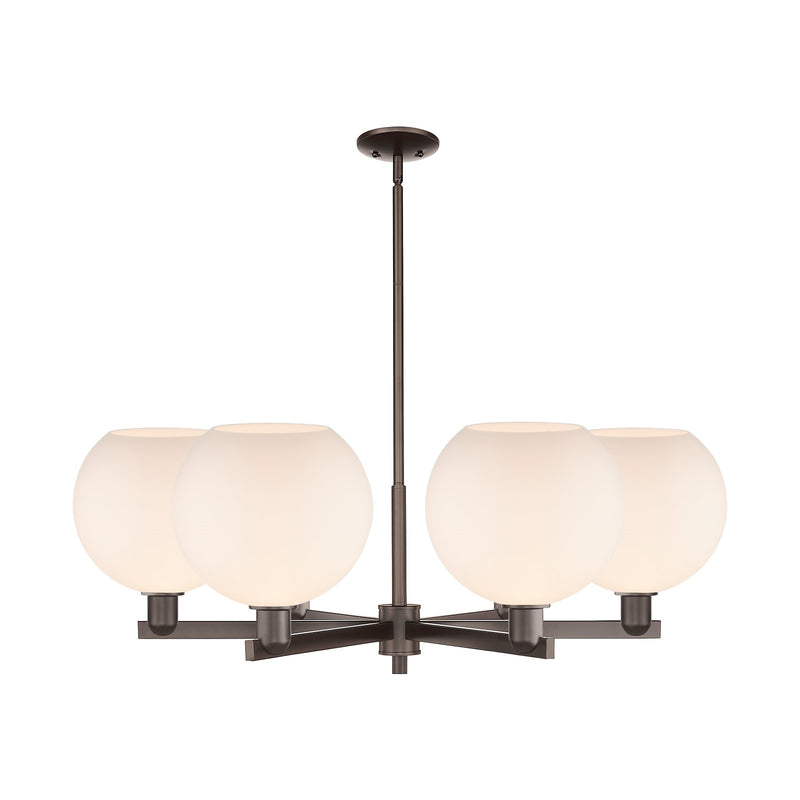 Innovations Athens 40in 6-Light Chandelier | Industrial Oil Rubbed Bronze and Matte White Glass | Dining Room & Living Room | Model 716-6CR-OB-G121-10