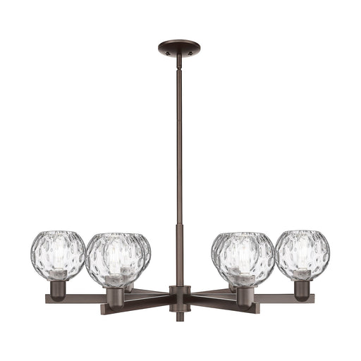 Innovations Athens Water Glass 36in 6-Light Chandelier | Industrial Oil Rubbed Bronze and Clear Glass | Dining Room & Living | Model 716-6CR-OB-G1215-6