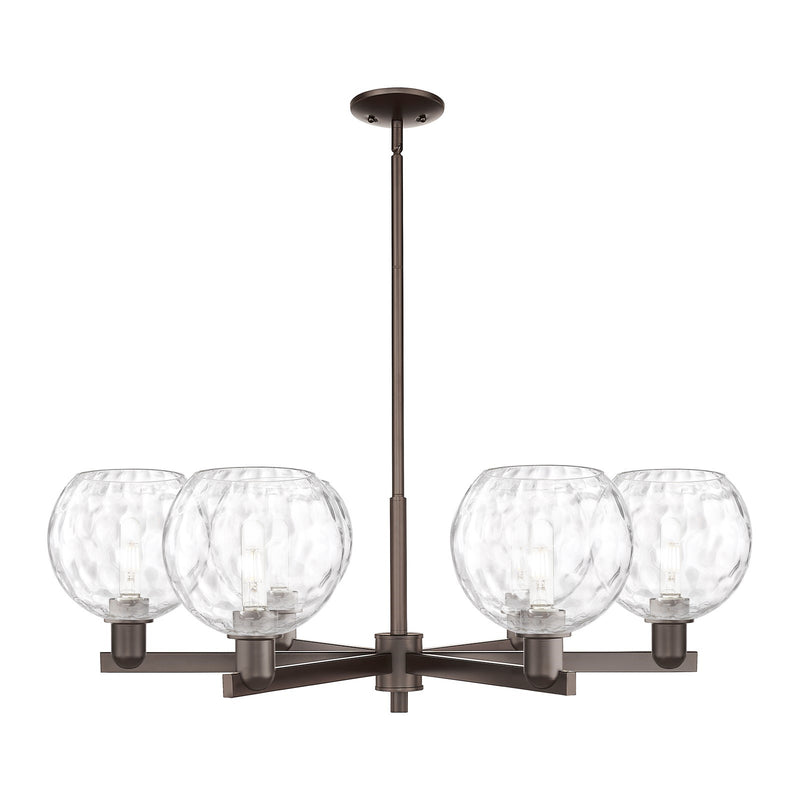 Innovations Athens Water Glass 38in 6-Light Chandelier | Industrial Oil Rubbed Bronze and Clear Glass | Dining Room & Living | Model 716-6CR-OB-G1215-8