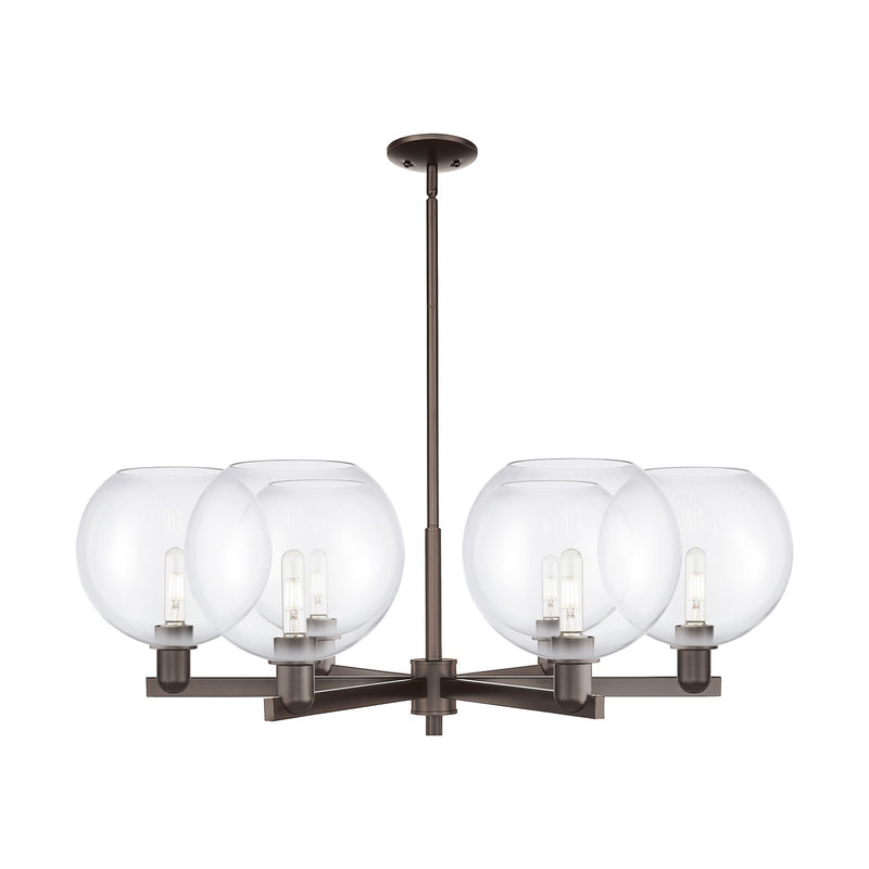 Innovations Athens 40in 6-Light Chandelier | Industrial Oil Rubbed Bronze Steel and Clear Glass | Dining Room & Living Room | Model 716-6CR-OB-G122-10