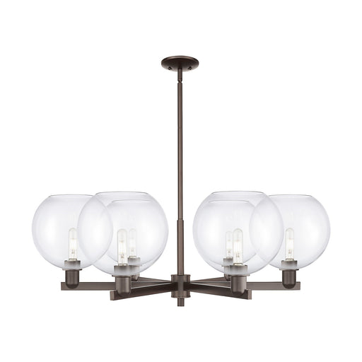 Innovations Athens 40in 6-Light Chandelier | Industrial Oil Rubbed Bronze Steel and Clear Glass | Dining Room & Living Room | Model 716-6CR-OB-G122-10