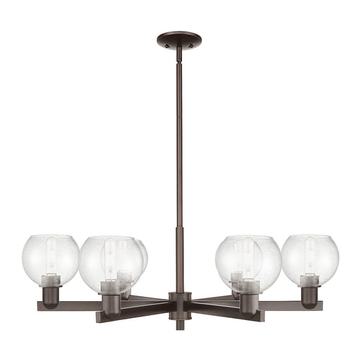 Innovations Athens 36in 6-Light Chandelier | Industrial Oil Rubbed Bronze Steel and Seedy Glass | Dining Room & Living Room | Model 716-6CR-OB-G124-6
