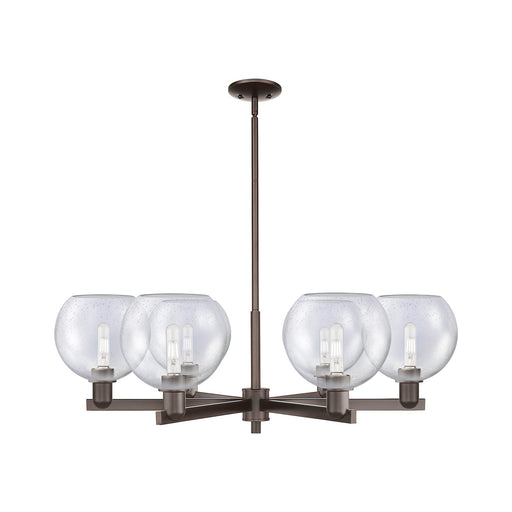 Innovations Athens 38in 6-Light Chandelier | Industrial Oil Rubbed Bronze Steel and Seedy Glass | Dining Room & Living Room | Model 716-6CR-OB-G124-8