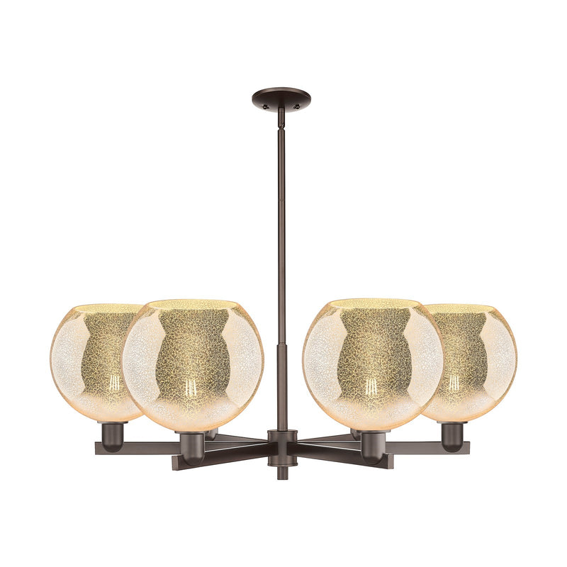 Innovations Athens 40in 6-Light Chandelier | Industrial Oil Rubbed Bronze Steel and Mercury Glass | Dining Room & Living Room | Model 716-6CR-OB-G128-10