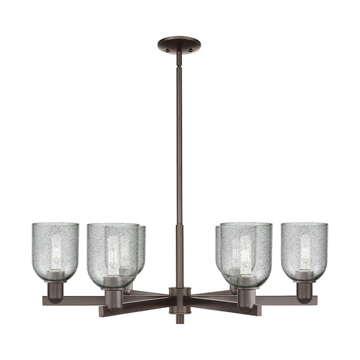 Innovations Caledonia 35in 6-Light Chandelier | Industrial Oil Rubbed Bronze Steel and Charcoal Glass | Kitchen Island & Dining | Model 716-6CR-OB-G257