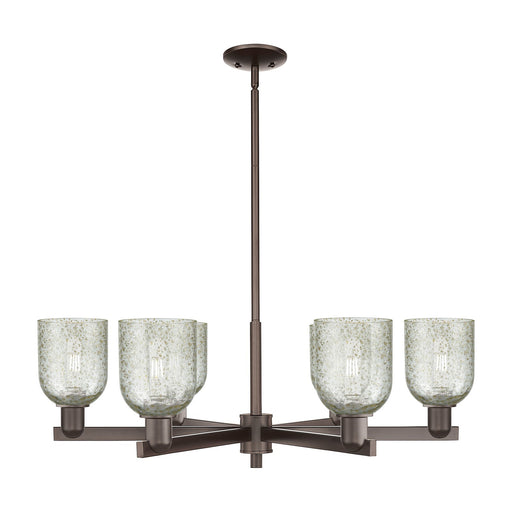 Innovations Caledonia 35in 6-Light Chandelier | Industrial Oil Rubbed Bronze Steel and Mica Glass | Dining Room & Living Room | Model 716-6CR-OB-G259