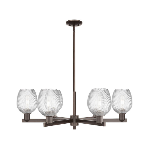 Innovations Salina 35.5in 6-Light Chandelier | Industrial Oil Rubbed Bronze Steel and Clear Spiral Fluted Glass | Dining Room & | Model 716-6CR-OB-G292