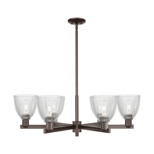 Innovations Castile 36in 6-Light Chandelier | Industrial Oil Rubbed Bronze Steel and Clear Glass | Dining Room & Living Room | Model 716-6CR-OB-G382