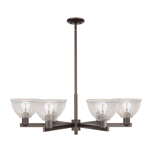 Innovations Arietta 38in 6-Light Chandelier | Industrial Oil Rubbed Bronze Steel and Clear Glass | Dining Room & Living Room | Model 716-6CR-OB-G422