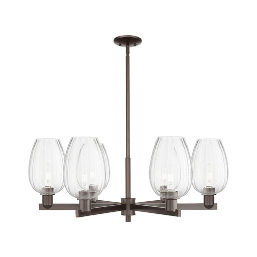 Innovations Preston 6Lt 24" Flute Stem Chandelier, OB/CL - 716-6CR-OB-G457-6CL