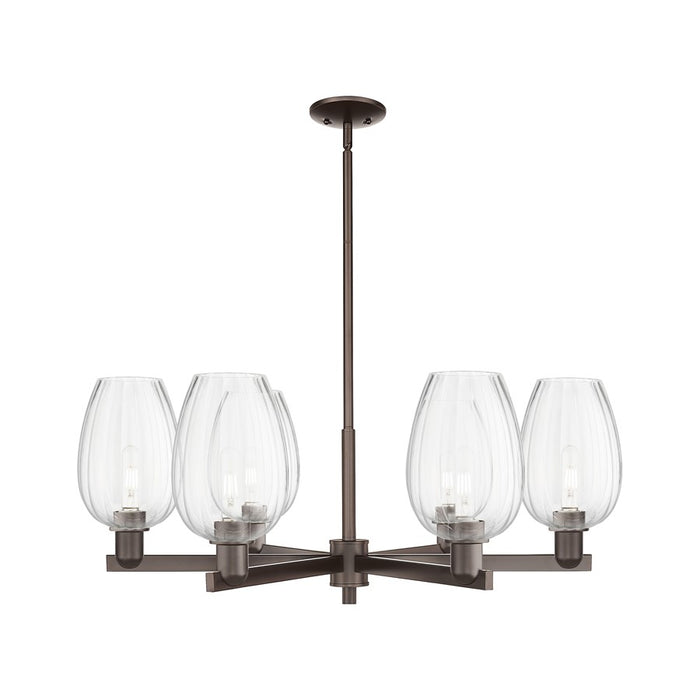 Innovations Preston 6Lt 24" Flute Stem Chandelier, OB/CL - 716-6CR-OB-G457-6CL