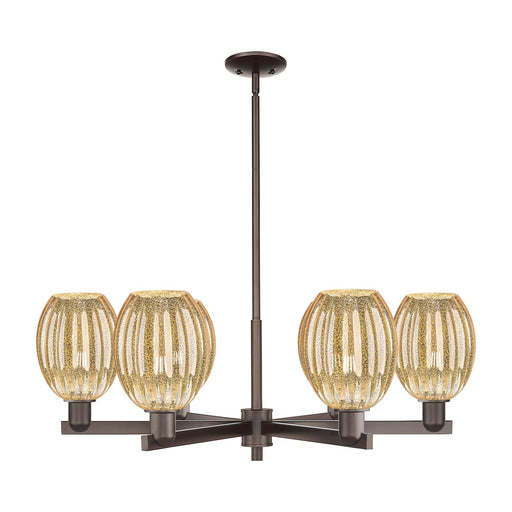 Innovations Preston Bulb 36in 6-Light Chandelier | Industrial Oil Rubbed Bronze Steel and Mercury Glass | Dining Room & Living | Model 716-6CR-OB-G459-6ME