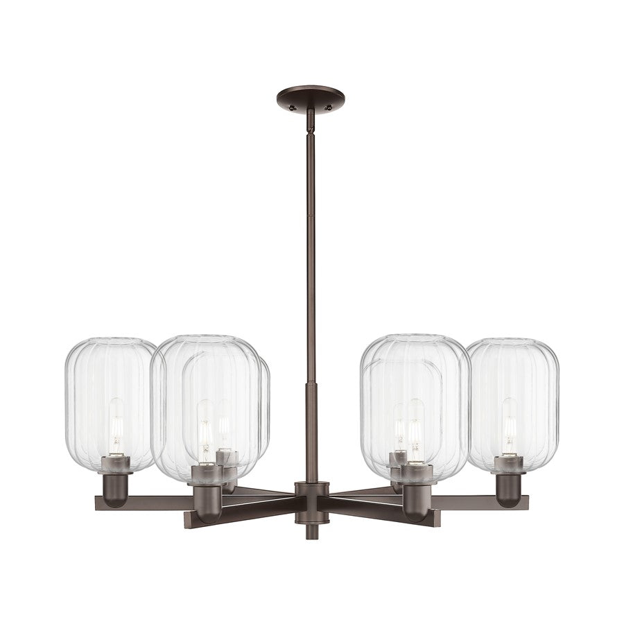 Innovations Preston 6Lt 24" Jar Stem Chandelier, OB/Clear - 716-6CR-OB-G460-7CL