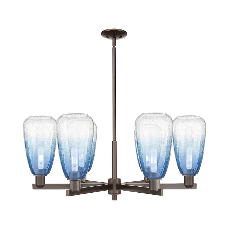 Innovations BH Almond 6Lt 24" Stem Chandelier, OB/SB - 716-6CR-OB-G480-6SB