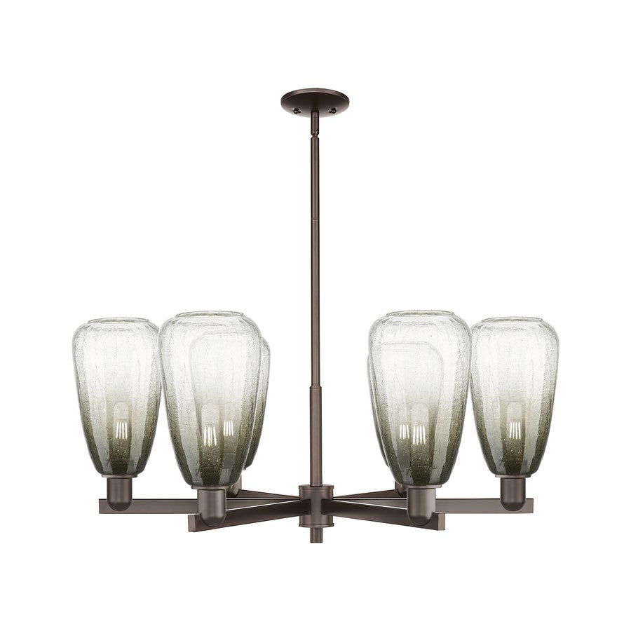 Innovations BH Almond 6Lt 24" Stem Chandelier, OB/SL - 716-6CR-OB-G480-6SL