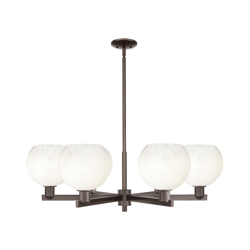 Innovations Brookhaven Globe 38in 6-Light Chandelier | Industrial Oil Rubbed Bronze Steel and Opal Glass | Dining Room & | Model 716-6CR-OB-G483-8OP