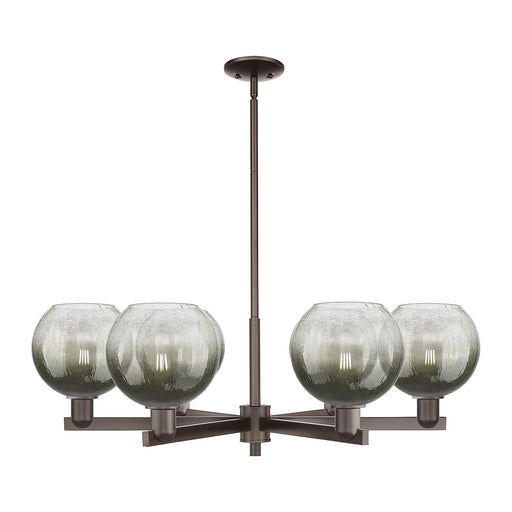 Innovations Brookhaven Globe 38in 6-Light Chandelier | Industrial Oil Rubbed Bronze Steel and Slate Glass | Dining Room & | Model 716-6CR-OB-G483-8SL