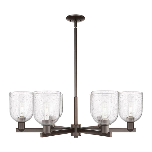Innovations Bella 35in 6-Light Chandelier | Industrial Oil Rubbed Bronze Steel and Seedy Glass | Dining Room & Living Room | Model 716-6CR-OB-G558-6SDY