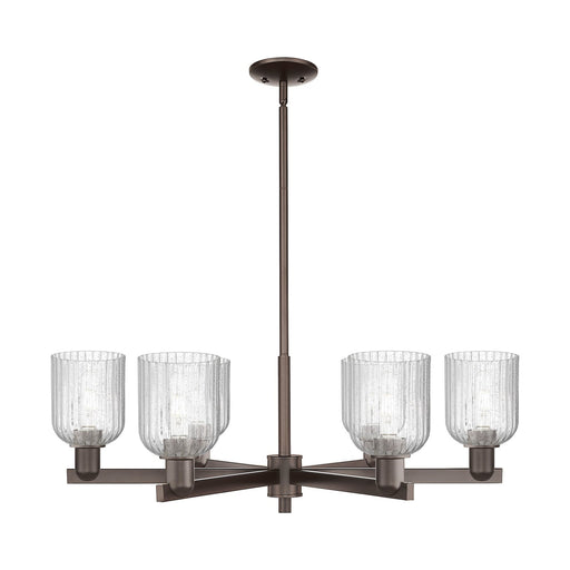 Innovations Bridal Veil 34.75in 6-Light Chandelier | Industrial Oil Rubbed Bronze and Seedy Glass | Dining Room & Living Room | Model 716-6CR-OB-G559-5SDY