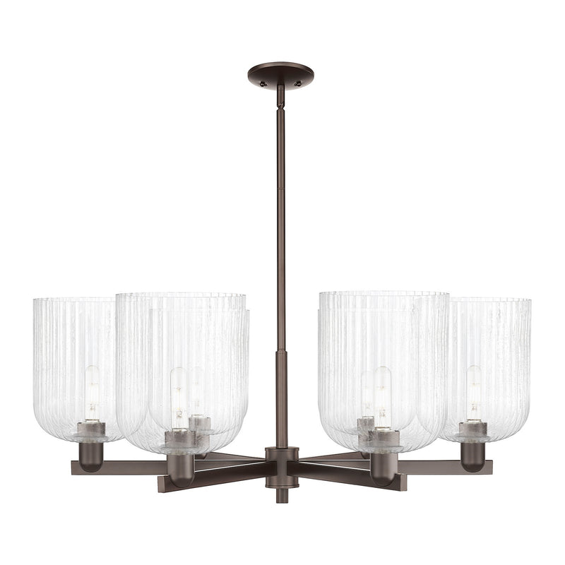 Innovations Bridal Veil 38in 6-Light Chandelier | Industrial Oil Rubbed Bronze Steel and Seedy Glass | Dining Room & Living | Model 716-6CR-OB-G559-8SDY