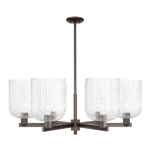 Innovations Bridal Veil 38in 6-Light Chandelier | Industrial Oil Rubbed Bronze Steel and Seedy Glass | Dining Room & Living | Model 716-6CR-OB-G559-8SDY