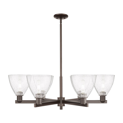 Innovations Bristol 37in 6-Light Chandelier | Industrial Oil Rubbed Bronze Steel and Seedy Glass | Dining Room & Living Room | Model 716-6CR-OB-GBD-754