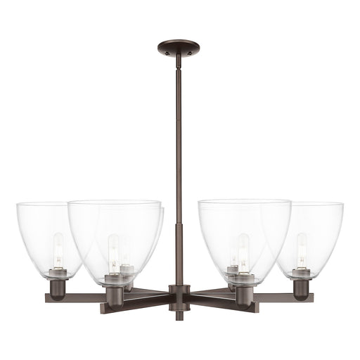 Innovations Bristol 39in 6-Light Chandelier | Industrial Oil Rubbed Bronze Steel and Clear Glass | Dining Room & Living Room | Model 716-6CR-OB-GBD-92