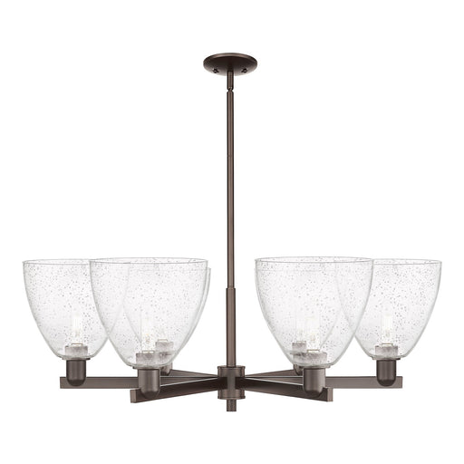 Innovations Bristol 39in 6-Light Chandelier | Industrial Oil Rubbed Bronze Steel and Seedy Glass | Dining Room & Living Room | Model 716-6CR-OB-GBD-94