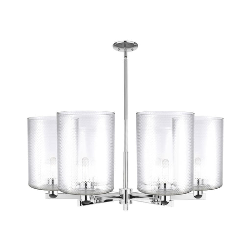 Innovations Cobbleskill 39in 6-Light Chandelier | Industrial Polished Chrome and Clear Glass | Dining Room & Living Room | Model 716-6CR-PC-G112-L