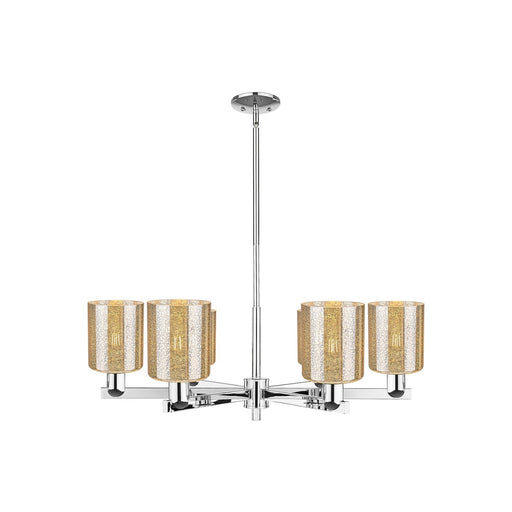 Innovations Cobbleskill 35in 6-Light Chandelier | Industrial Polished Chrome and Mercury Glass | Dining Room & Living Room | Model 716-6CR-PC-G116