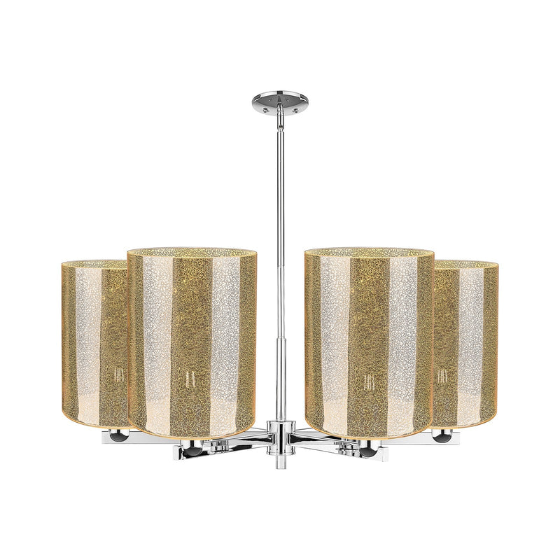 Innovations Cobbleskill 39in 6-Light Chandelier | Industrial Polished Chrome Steel and Mercury Glass | Kitchen Island & Dining | Model 716-6CR-PC-G116-L
