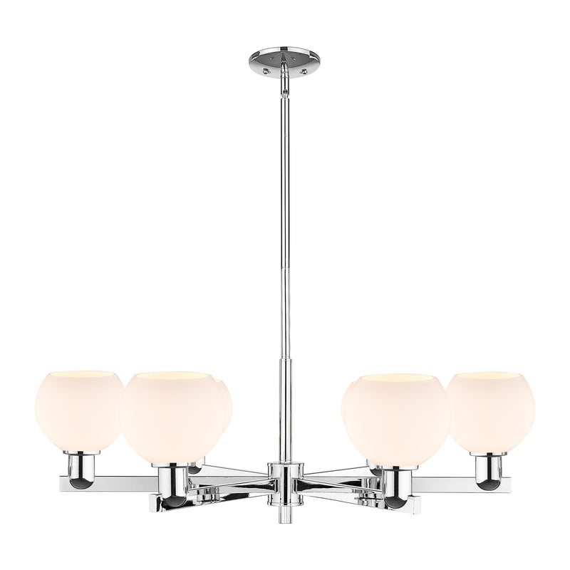 Innovations Athens 36in 6-Light Chandelier | Industrial Polished Chrome and Matte White Glass | Kitchen Island & Dining Room | Model 716-6CR-PC-G121-6
