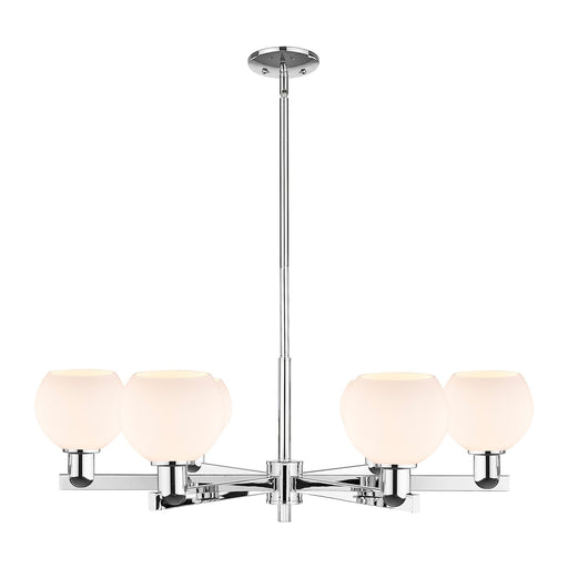 Innovations Athens 36in 6-Light Chandelier | Industrial Polished Chrome and Matte White Glass | Kitchen Island & Dining Room | Model 716-6CR-PC-G121-6