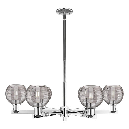 Innovations Athens Deco Swirl 24in 6-Light Chandelier | Industrial Polished Chrome and Light Smoke Glass | Kitchen Island & | Model 716-6CR-PC-G1213-6SM