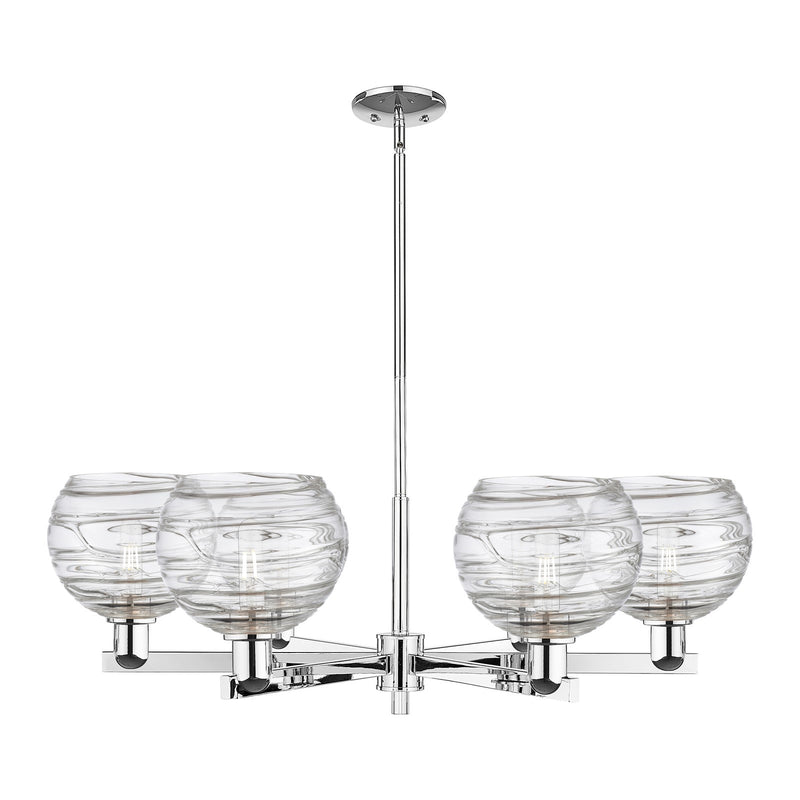 Innovations Athens Deco Swirl 38in 6-Light Chandelier | Industrial Polished Chrome Steel and Clear Glass | Kitchen Island & | Model 716-6CR-PC-G1213-8CL