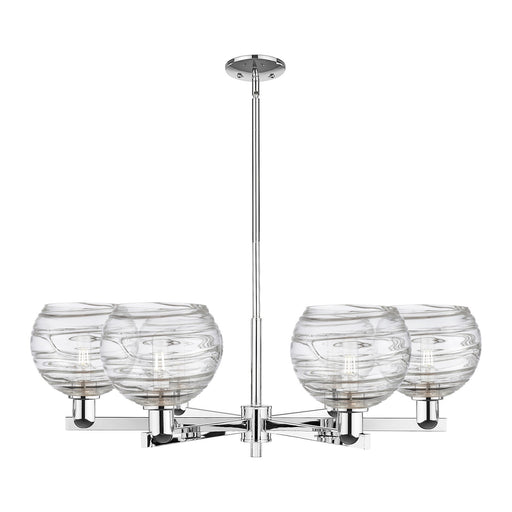 Innovations Athens Deco Swirl 38in 6-Light Chandelier | Industrial Polished Chrome Steel and Clear Glass | Kitchen Island & | Model 716-6CR-PC-G1213-8CL