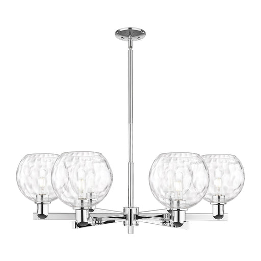 Innovations Athens 38in 6-Light Chandelier | Industrial Polished Chrome and Clear Water Glass | Dining Room & Living Room | Model 716-6CR-PC-G1215-8