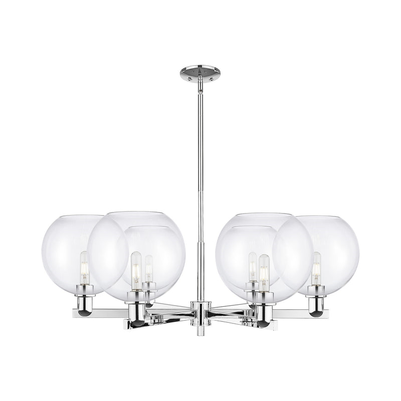 Innovations Athens 40in 6-Light Chandelier | Industrial Polished Chrome Steel and Clear Glass | Dining Room & Living Room | Model 716-6CR-PC-G122-10