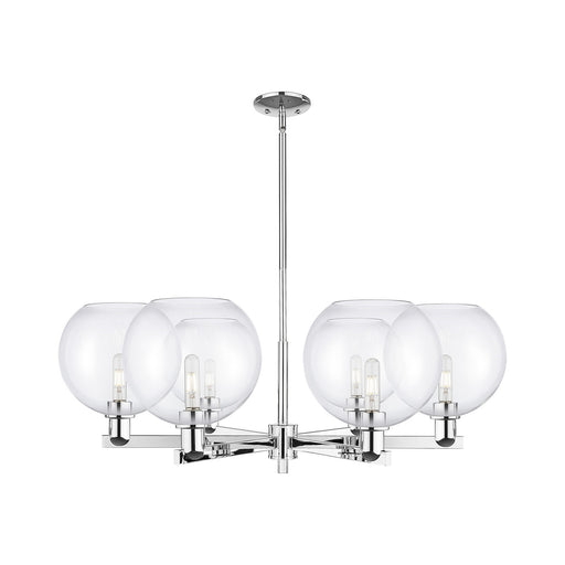 Innovations Athens 40in 6-Light Chandelier | Industrial Polished Chrome Steel and Clear Glass | Dining Room & Living Room | Model 716-6CR-PC-G122-10