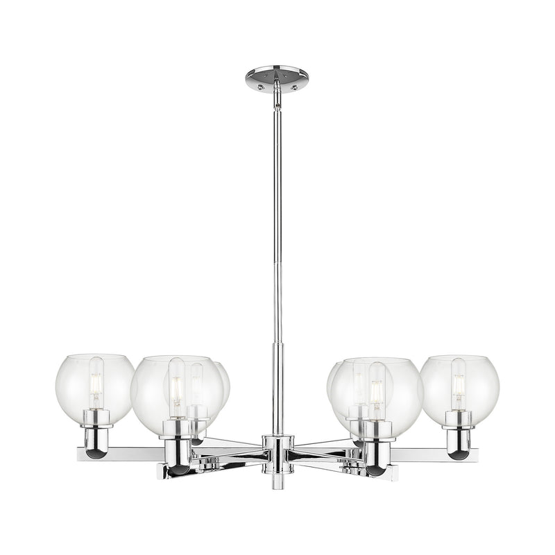 Innovations Athens 36in 6-Light Chandelier | Industrial Polished Chrome Steel and Clear Glass | Dining Room & Living Room | Model 716-6CR-PC-G122-6