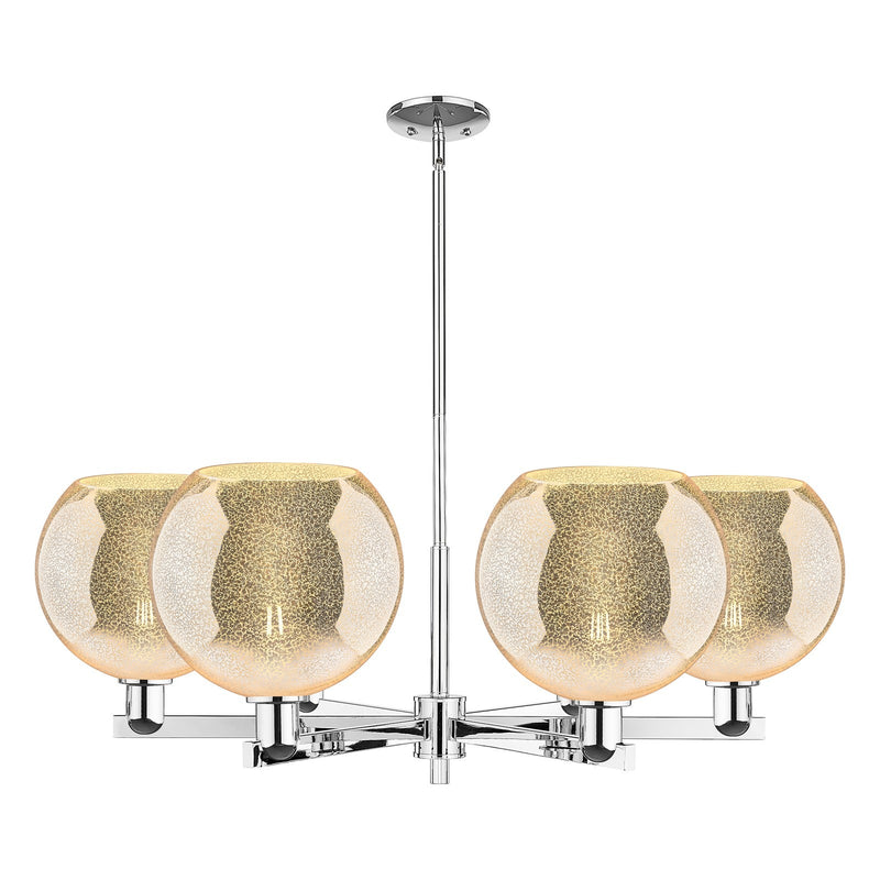 Innovations Athens 40in 6-Light Chandelier | Industrial Polished Chrome Steel and Mercury Glass | Dining Room & Living Room | Model 716-6CR-PC-G128-10