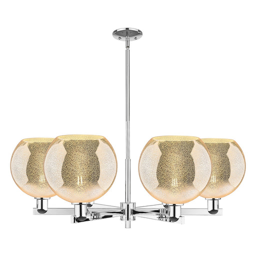 Innovations Athens 40in 6-Light Chandelier | Industrial Polished Chrome Steel and Mercury Glass | Dining Room & Living Room | Model 716-6CR-PC-G128-10
