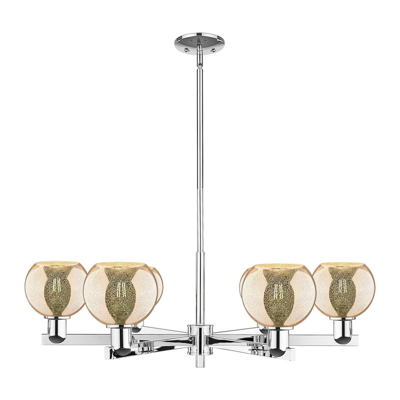 Innovations Athens 36in 6-Light Chandelier | Industrial Polished Chrome Steel and Mercury Glass | Kitchen Island & Dining Room | Model 716-6CR-PC-G128-6