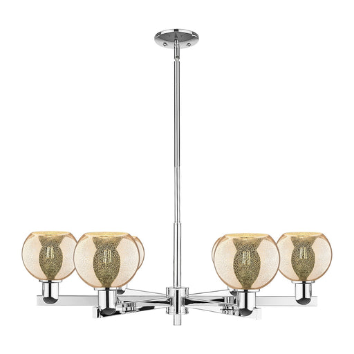 Innovations Athens 36in 6-Light Chandelier | Industrial Polished Chrome Steel and Mercury Glass | Kitchen Island & Dining Room | Model 716-6CR-PC-G128-6