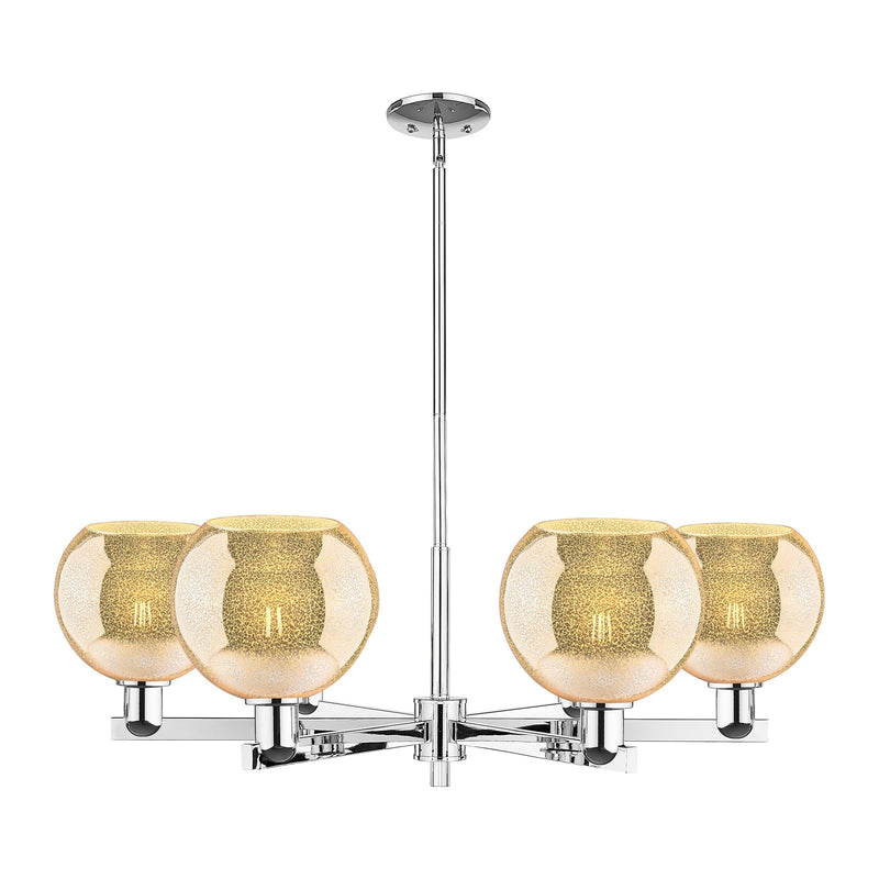 Innovations Athens 38in 6-Light Chandelier | Industrial Polished Chrome and Mercury Glass | Living & Dining Room | Model 716-6CR-PC-G128-8